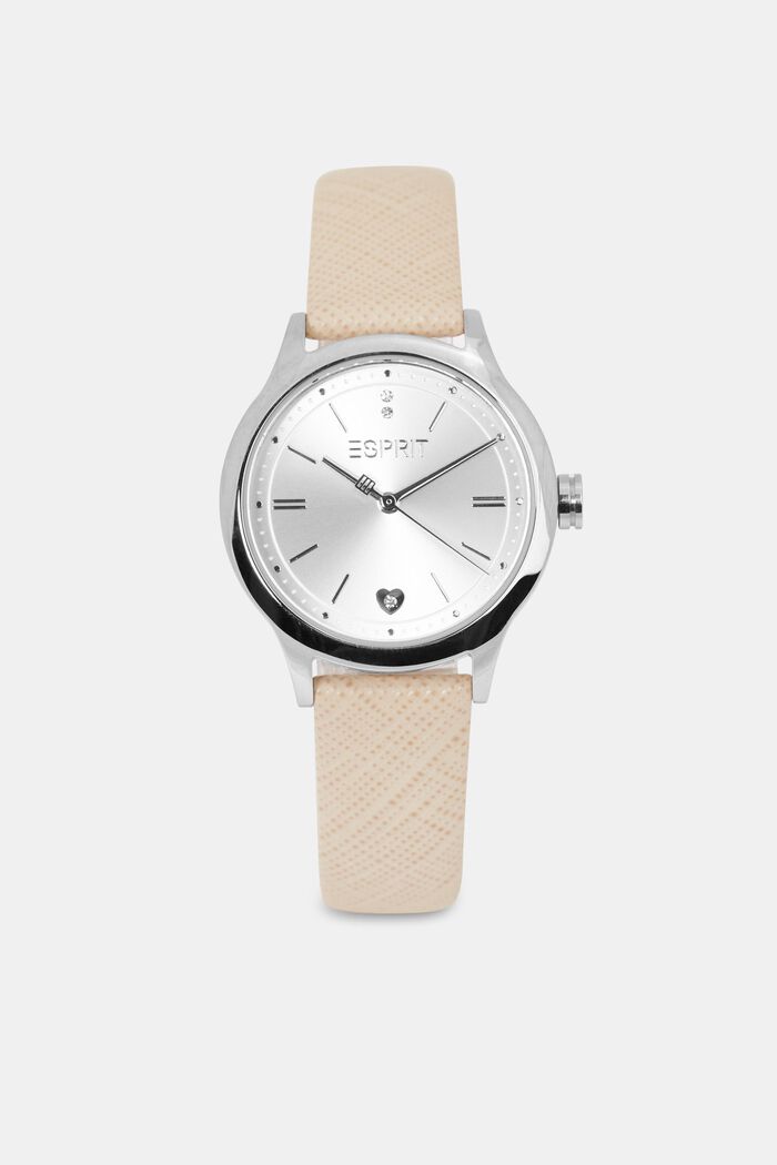 Watch with Leather, BEIGE, detail image number 0