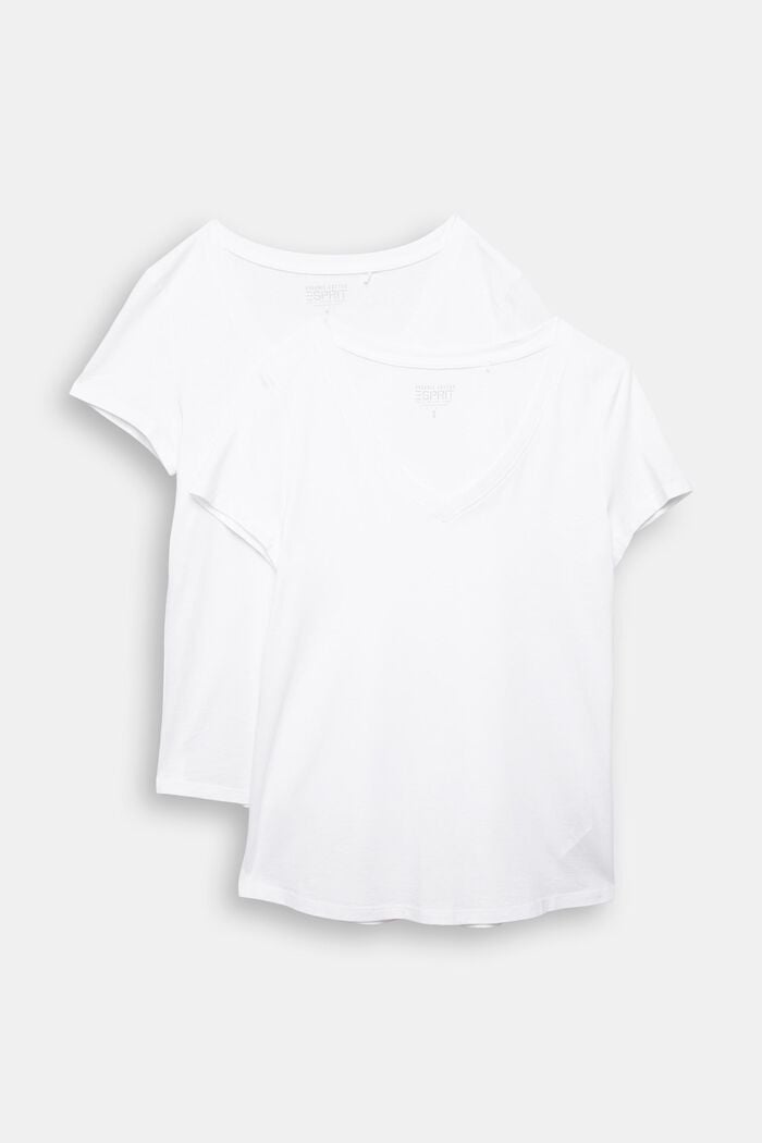 T-shirt in misto cotone biologico, confezione doppia, WHITE, detail image number 8