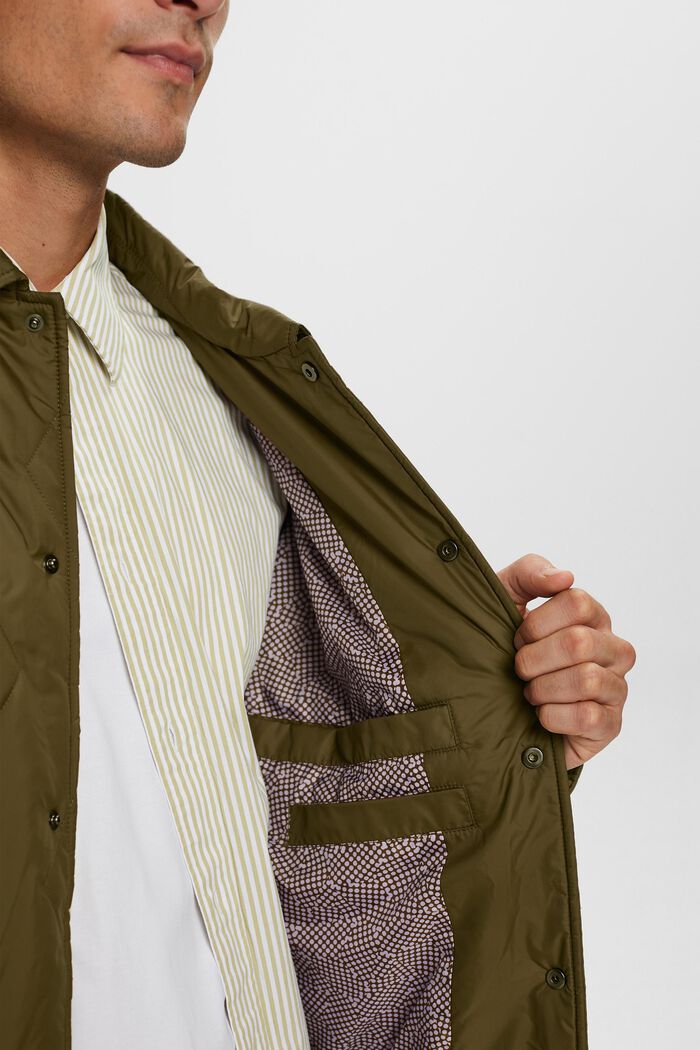Riciclata: giacca trapuntata lightweight, DARK KHAKI, detail image number 2