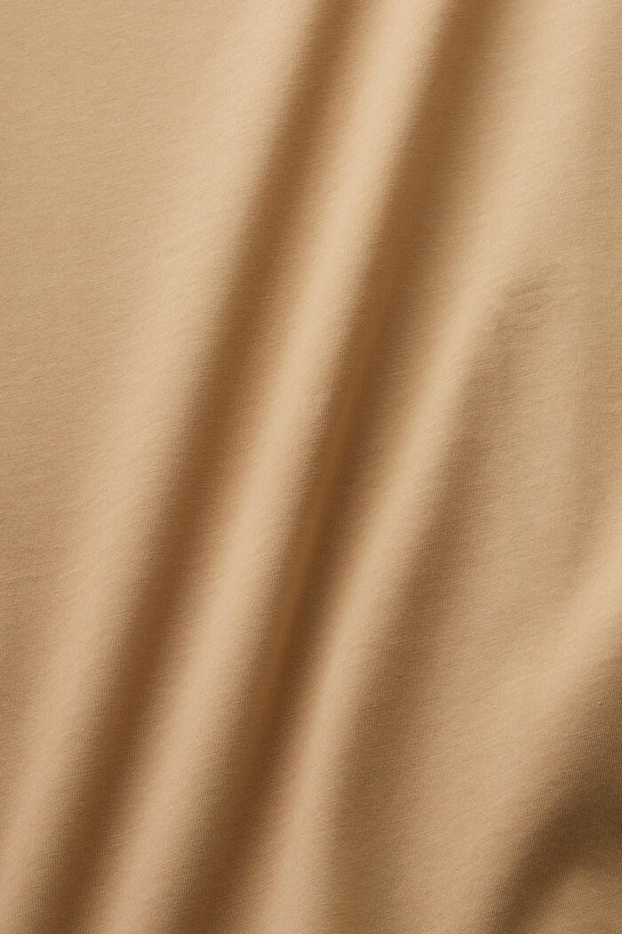 Maglietta in cotone Pima con girocollo, BEIGE, detail image number 5
