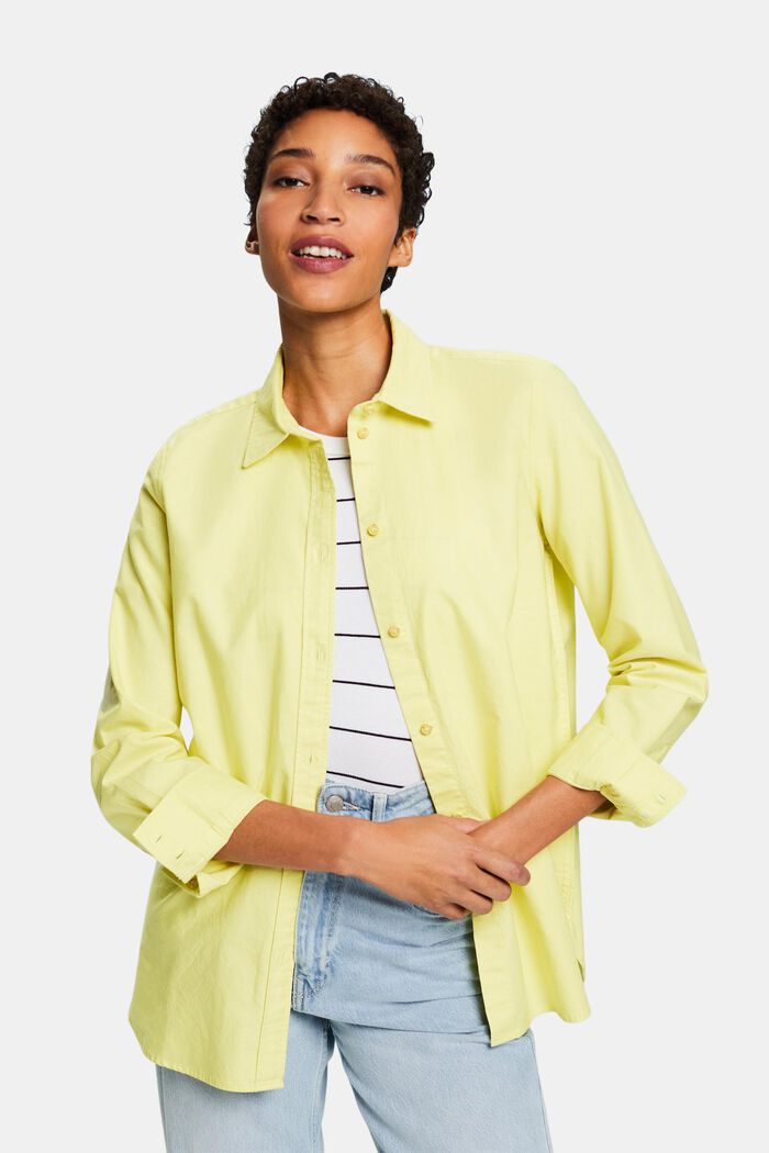 Camicia blusata Oxford, LIME YELLOW, detail image number 0