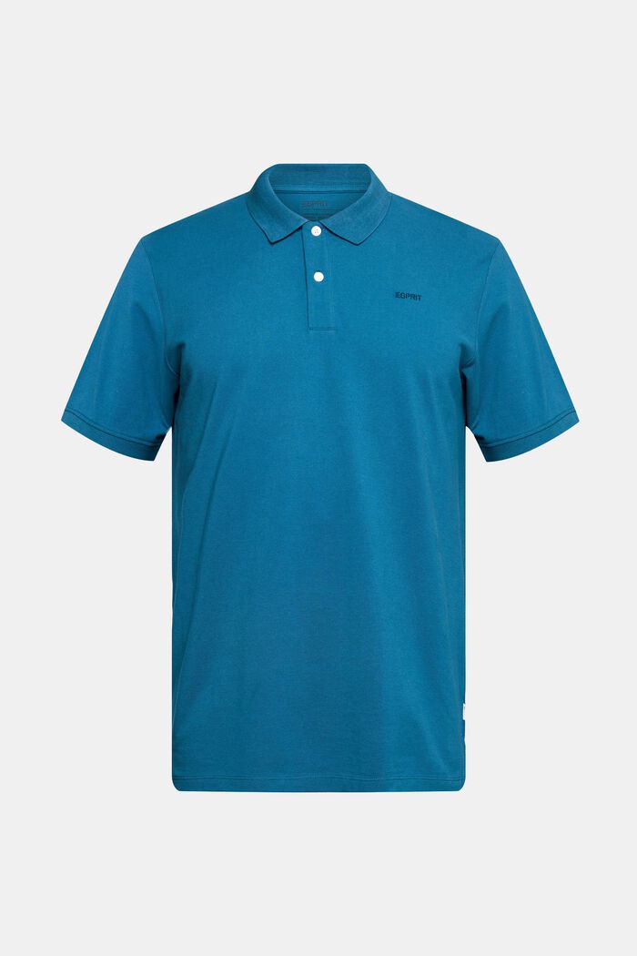 Polo in piqué di cotone, PETROL BLUE, detail image number 2