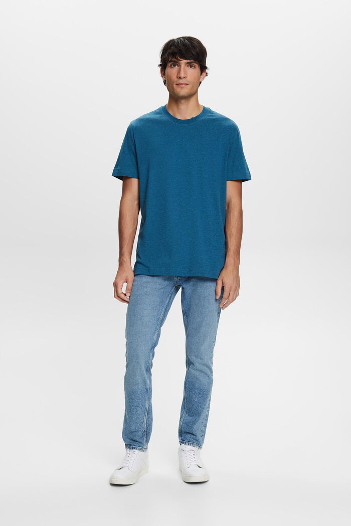 T-shirt girocollo, 100% cotone, GREY BLUE, detail image number 1