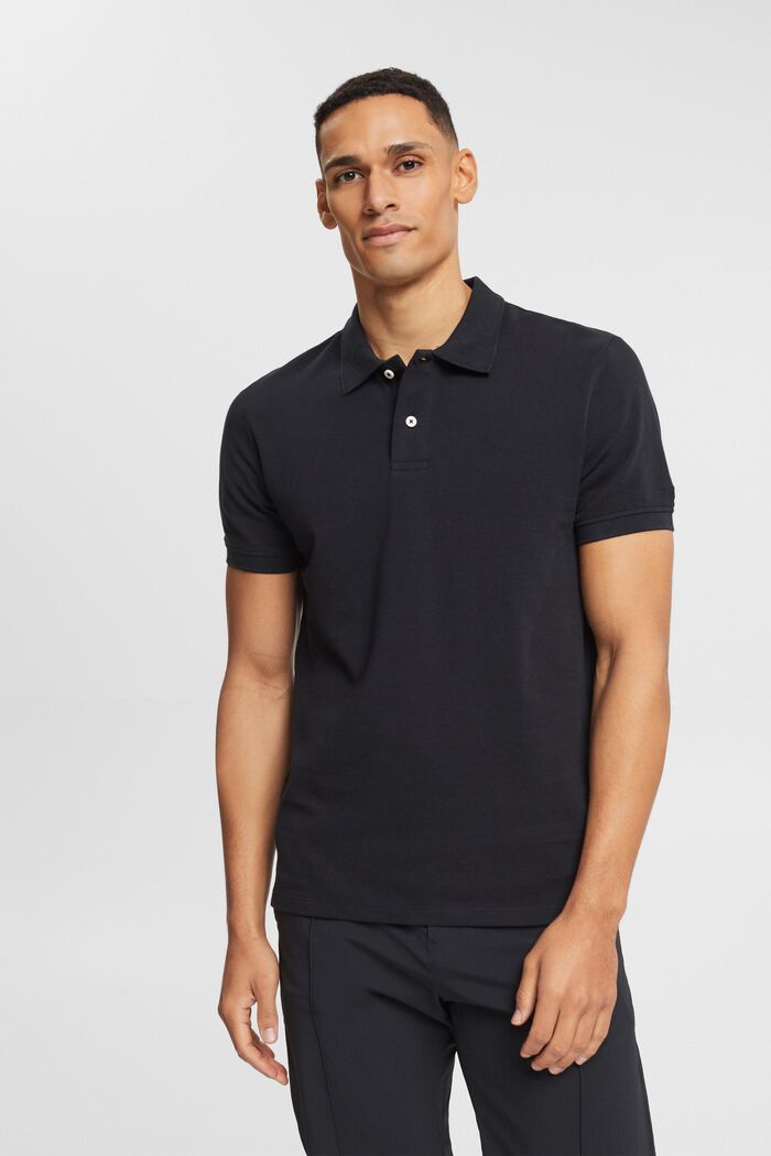 Camicia polo slim fit, BLACK, detail image number 0