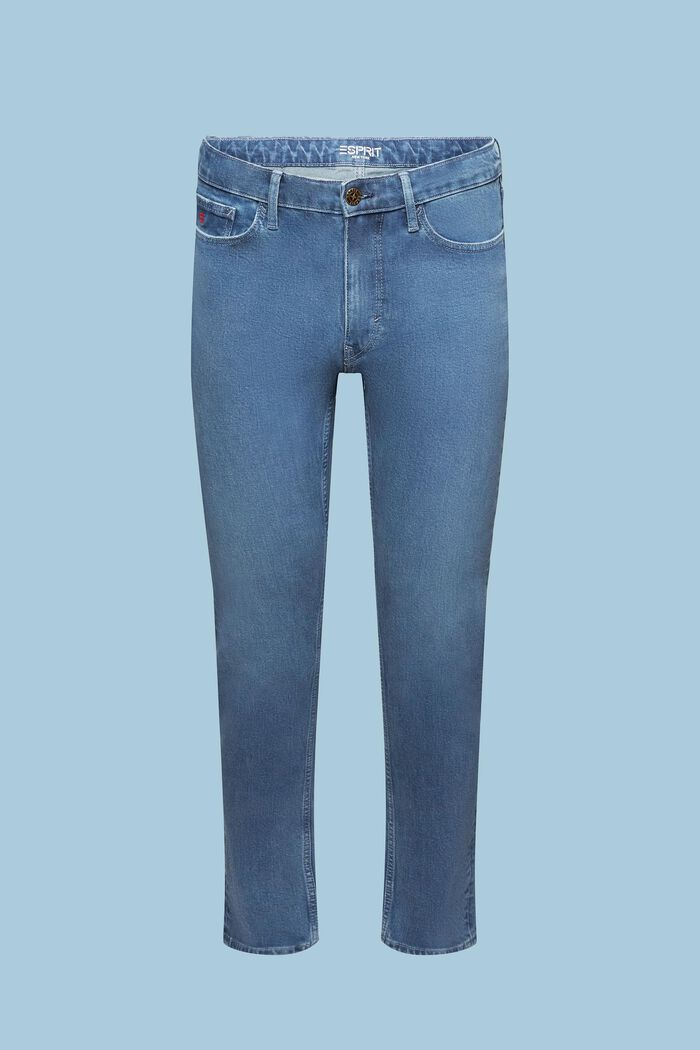 Jeans Slim Fit a vita media, BLUE MEDIUM WASHED, detail image number 7