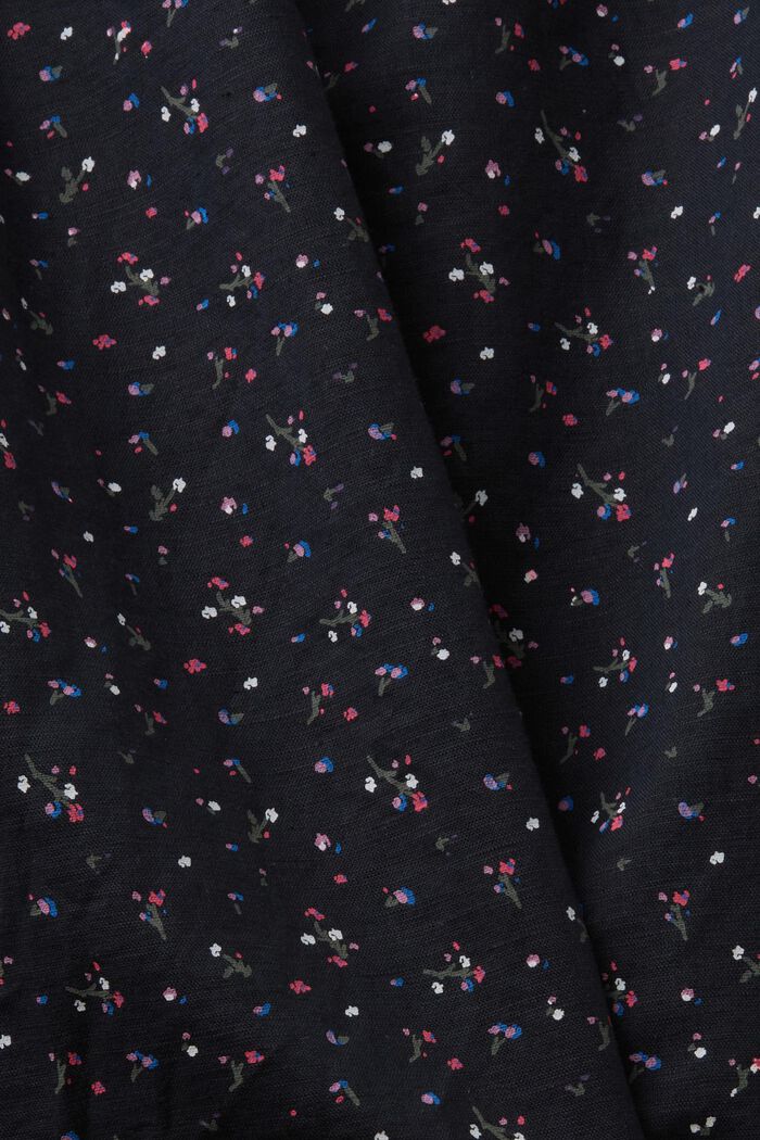 Camicetta senza maniche in misto lino con stampa floreale, BLACK, detail image number 5