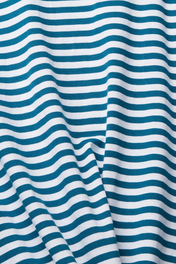 T-shirt in jersey con motivo a righe, PETROL BLUE, detail image number 4