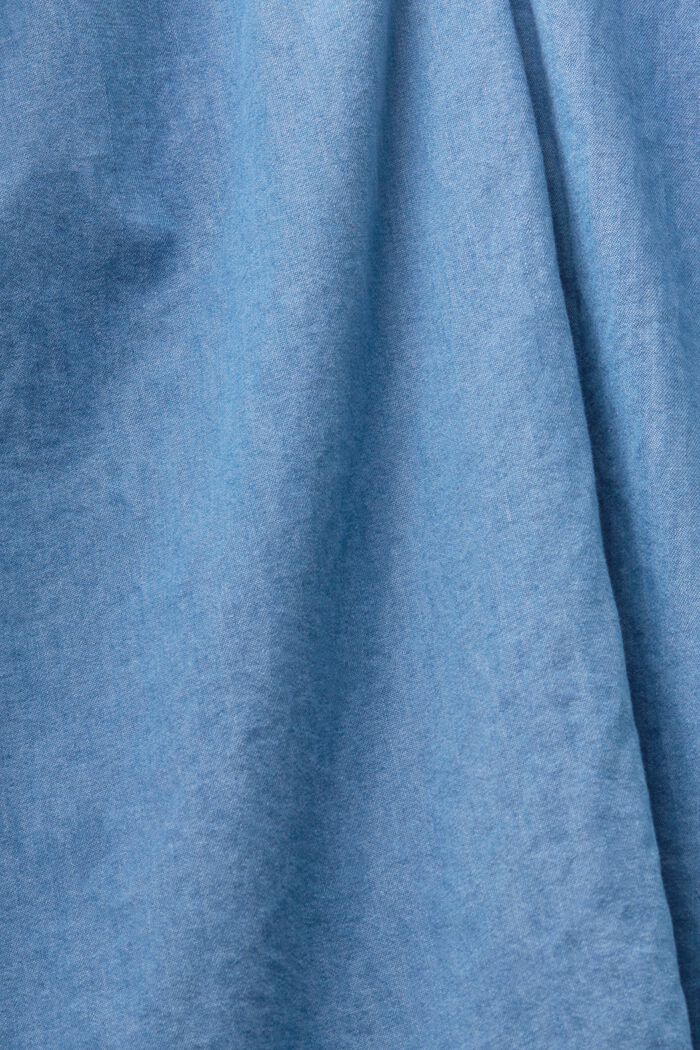 Abito in denim di cotone chambray, BLUE LIGHT WASHED, detail image number 4