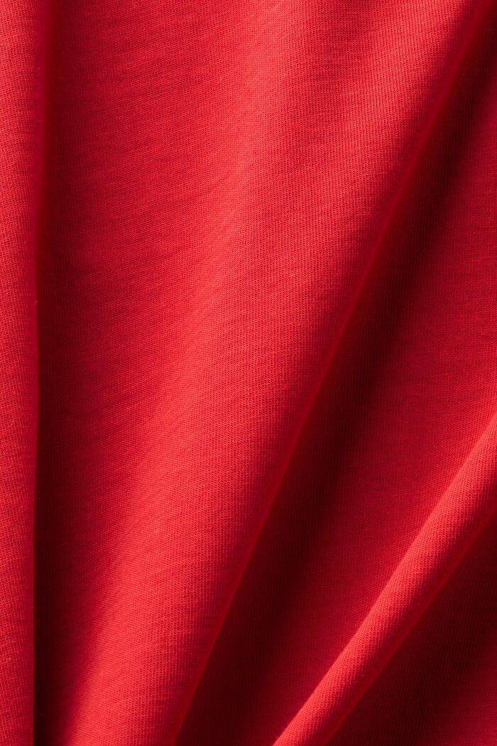 T-shirt in jersey di cotone con logo, DARK RED, detail image number 5