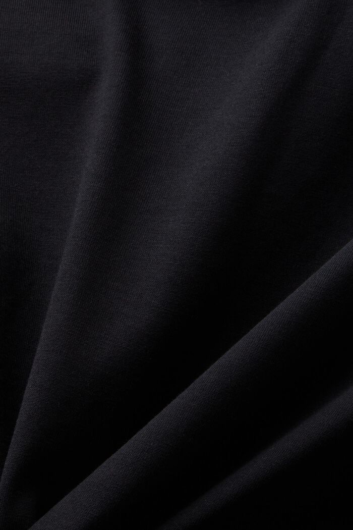 T-shirt girocollo in jersey di cotone Pima, BLACK, detail image number 4