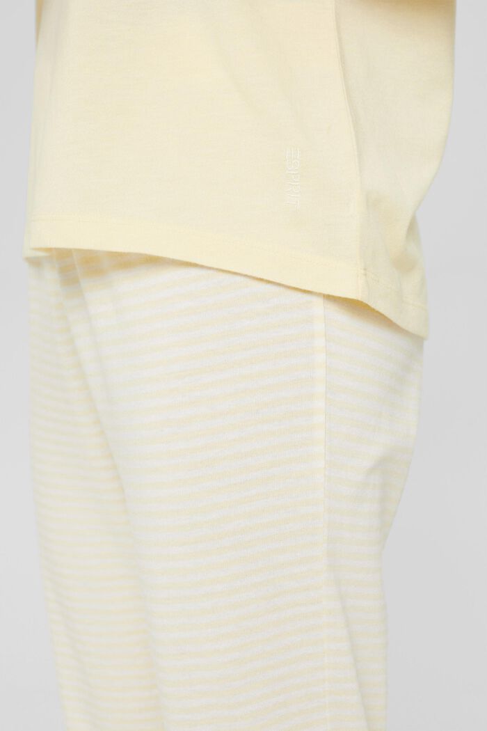 Maglia da pigiama vellutata, 100% cotone biologico, PASTEL YELLOW, detail image number 3