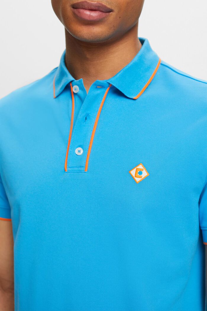 Polo con logo, BLUE, detail image number 2