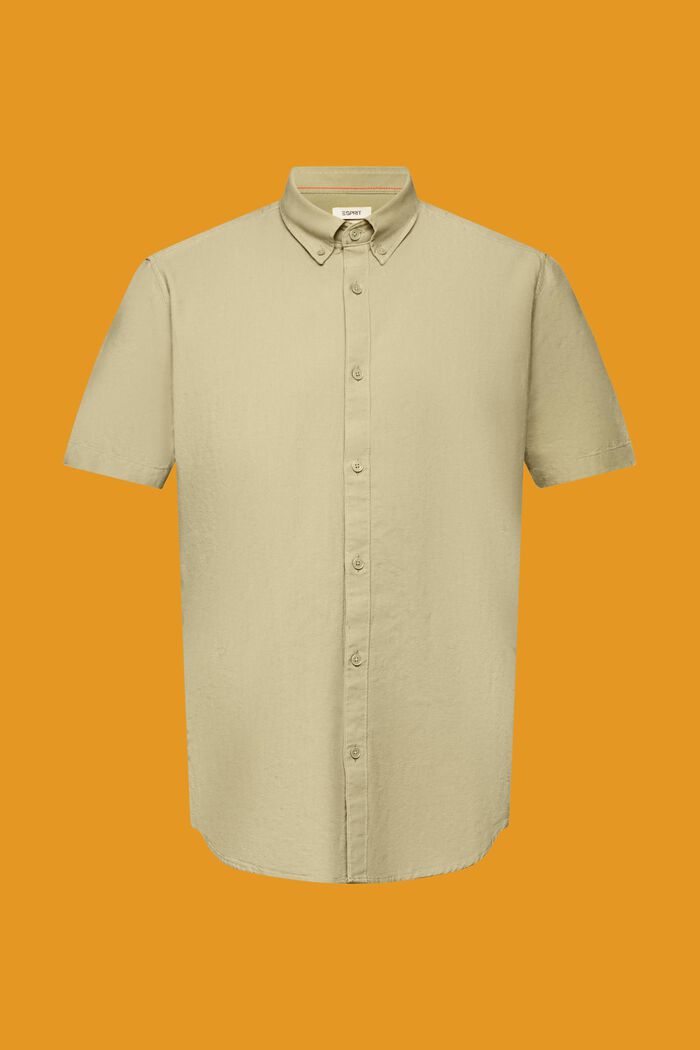 Camicia in cotone con colletto button down, LIGHT GREEN, detail image number 5