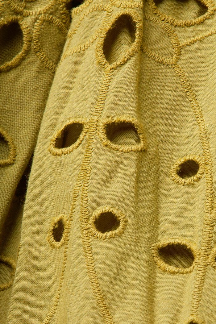 Minigonna con ricamo traforato, 100% cotone, PISTACHIO GREEN, detail image number 5