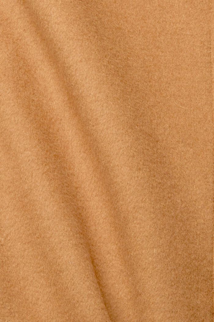 Cappotto stile shacket in misto lana, CARAMEL, detail image number 5