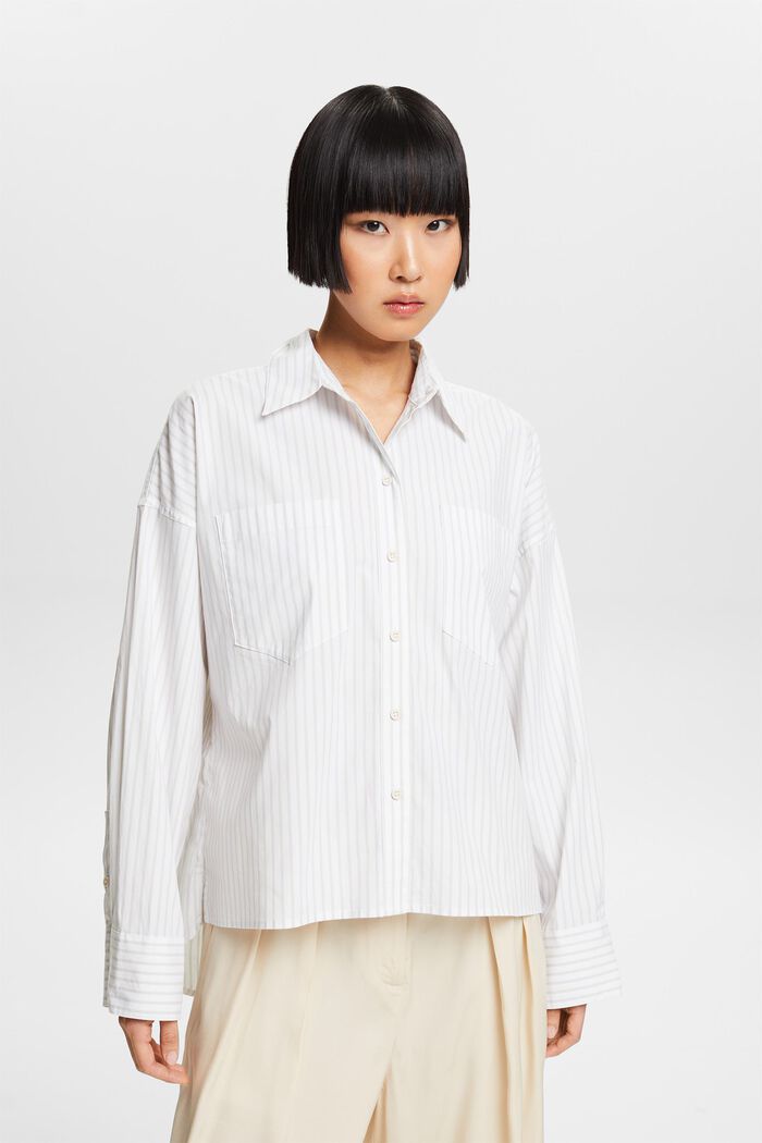 Camicia button-down a righe, LIGHT GREY, detail image number 0