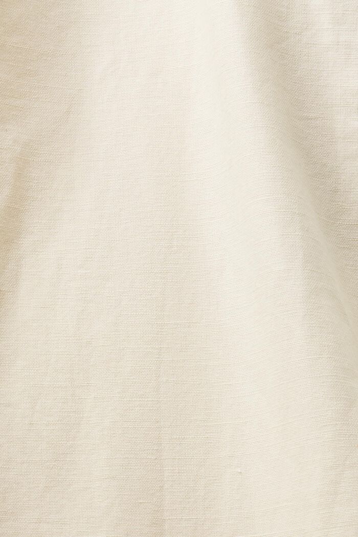 Pantaloni culotte cropped in lino e cotone, CREAM BEIGE, detail image number 6
