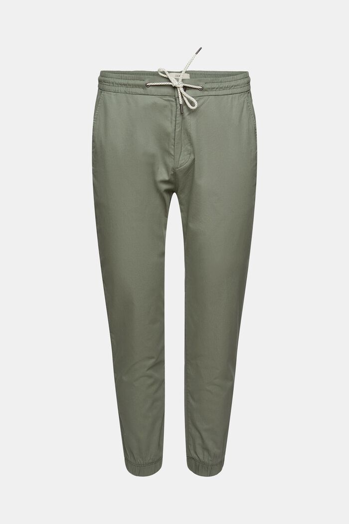 Pantaloni chino leggeri con coulisse con cordoncino, OLIVE, detail image number 2