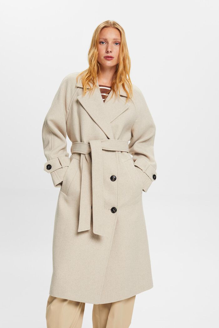 Riciclato: cappotto con cintura in lana, ICE, detail image number 1