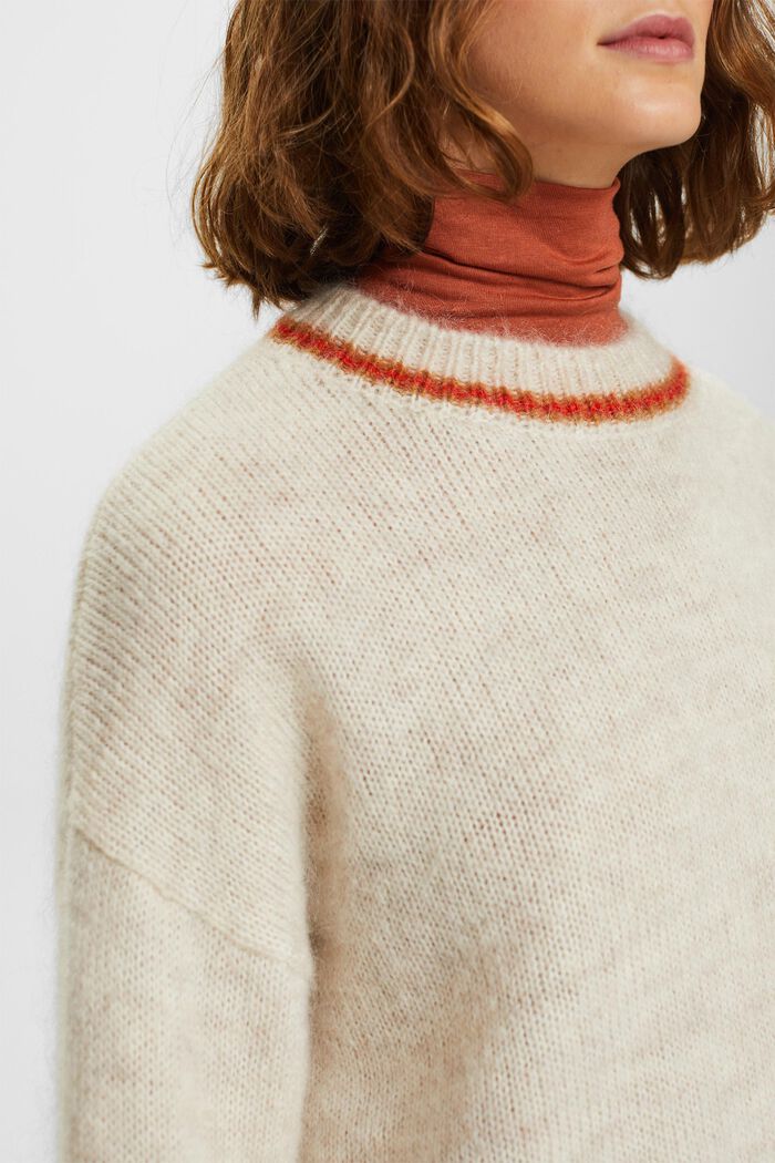 Pullover in misto lana mohair, NEW CREAM BEIGE, detail image number 2