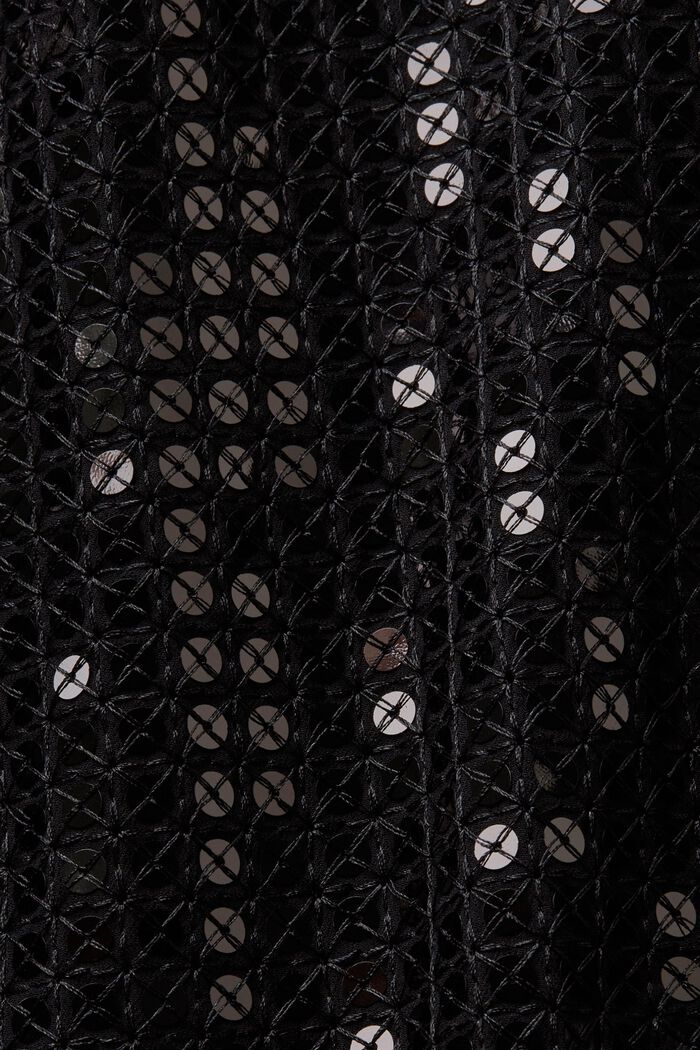 Blusa a maniche corte con paillettes, BLACK, detail image number 6