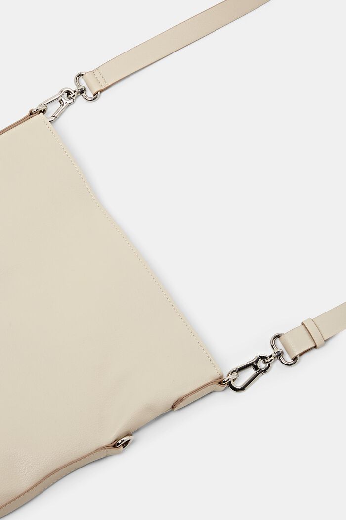 Borsa con risvolto in similpelle, LIGHT BEIGE, detail image number 1