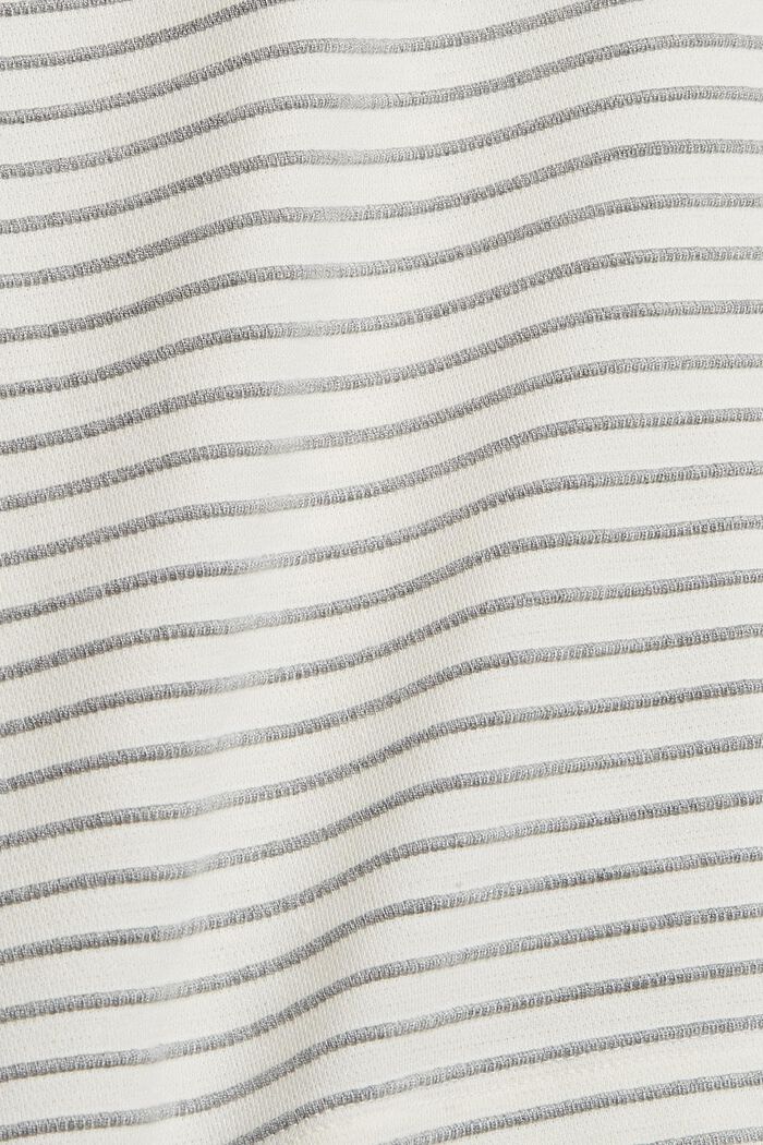 Maglia a maniche lunghe con motivo a righe 3D, OFF WHITE, detail image number 4