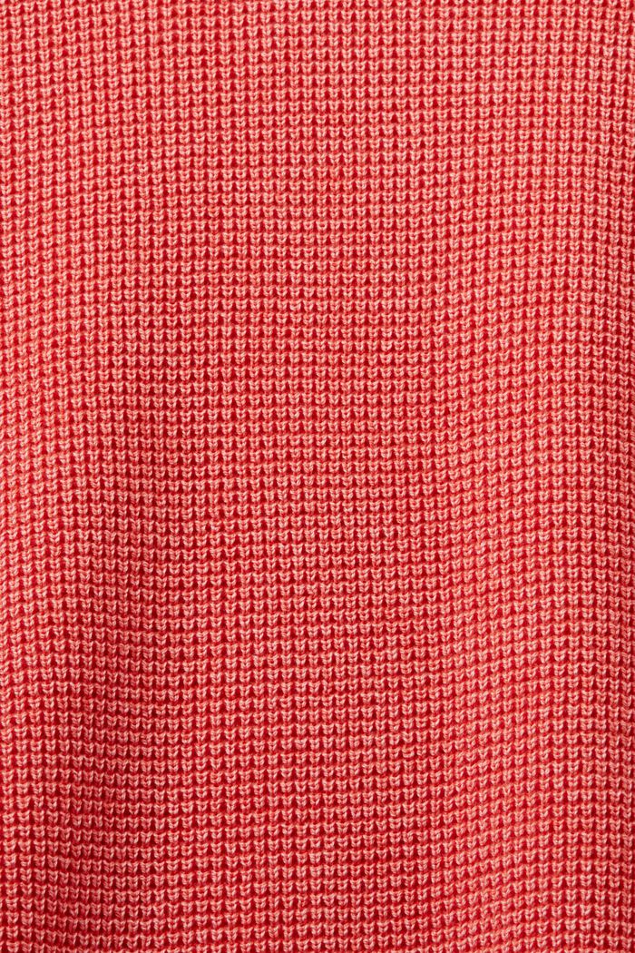 Maglia basic con scollo a giro, 100% cotone, CORAL RED, detail image number 4