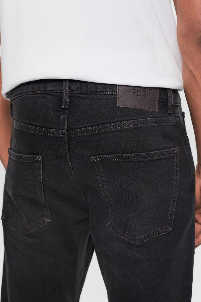 Jeans Slim Fit a vita media, BLACK DARK WASHED, detail image number 4
