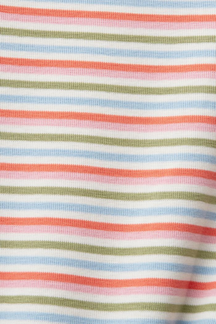 T-shirt a righe in jersey di cotone, CORAL ORANGE, detail image number 5