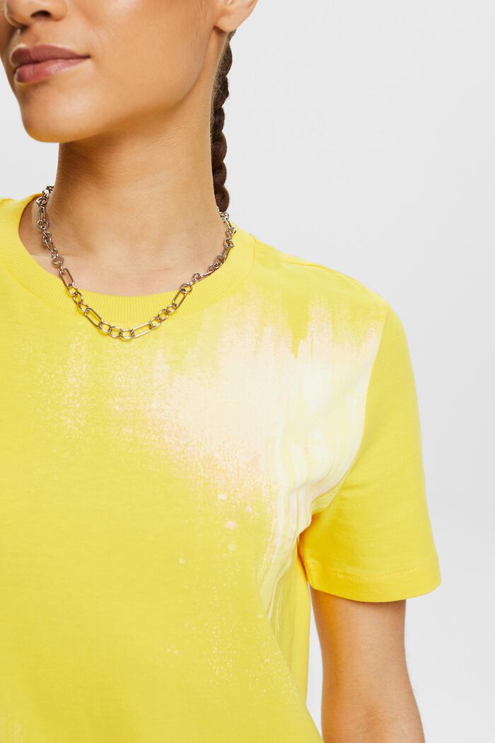 T-shirt in cotone con stampa grafica, YELLOW, detail image number 3