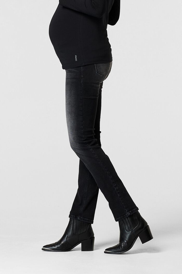 Jeans stretch con fascia premaman, cotone biologico, GREY DENIM, detail image number 3