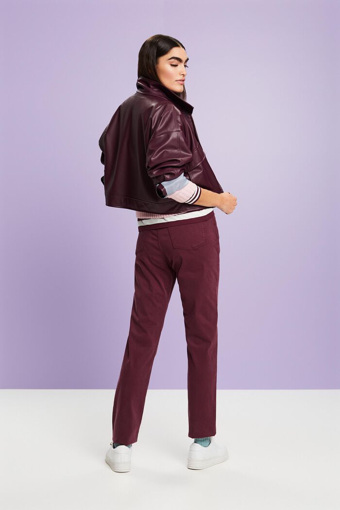 Pantaloni slim fit in twill, BORDEAUX RED, detail image number 2