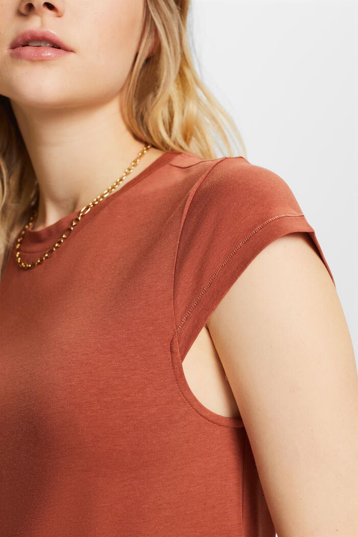 Abito a t-shirt midi in jersey, TERRACOTTA, detail image number 2