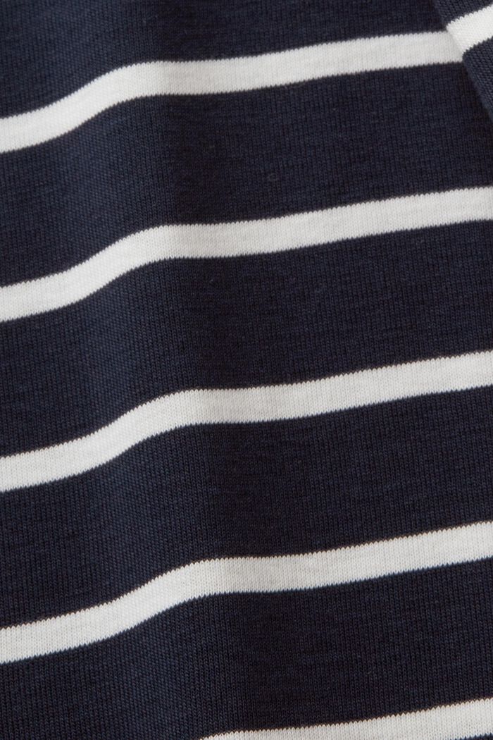 Maglia girocollo a righe in cotone, NAVY, detail image number 5