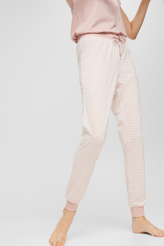Pantaloni da pigiama in jersey, misto cotone biologico, OLD PINK COLORWAY, detail image number 0