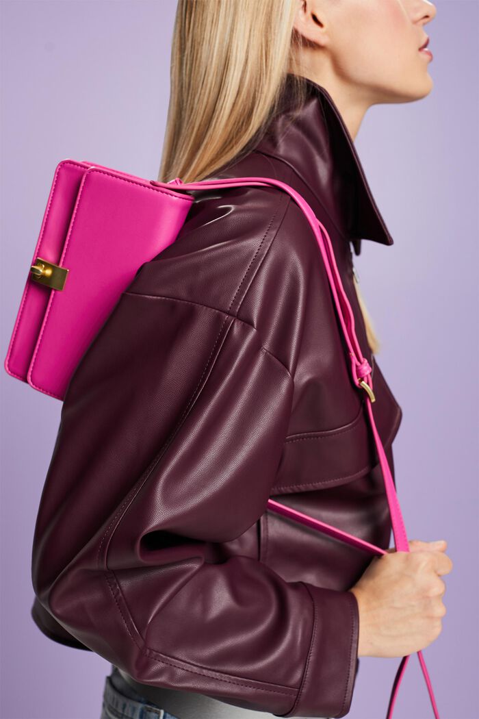 Giubbetto oversize in similpelle, AUBERGINE, detail image number 2
