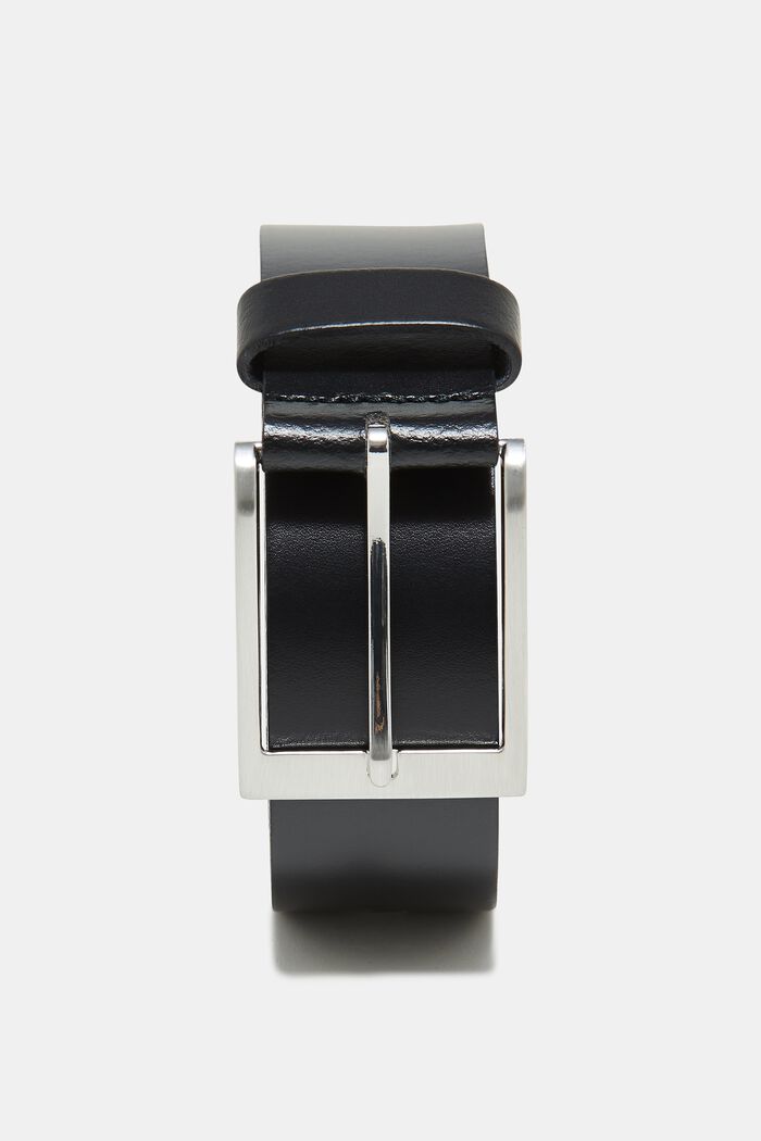 Cintura basic in pelle liscia, BLACK, detail image number 0