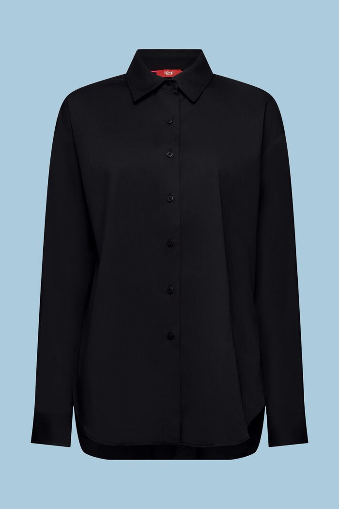 Camicia button-down oversize, BLACK, detail image number 7