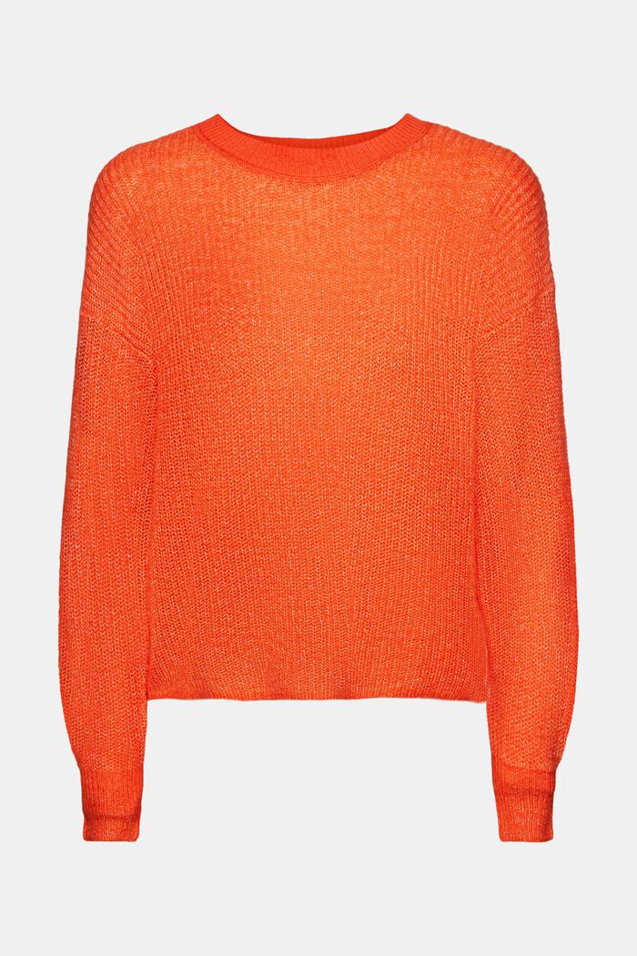 Pullover in misto mohair, ORANGE RED, detail image number 7
