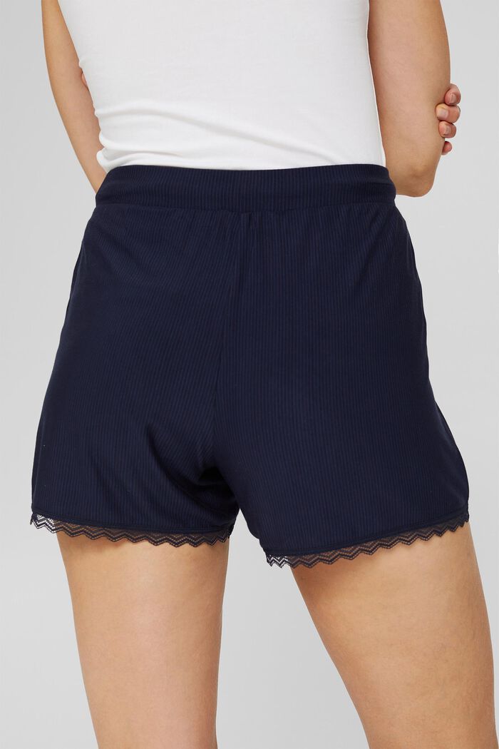 Shorts da pigiama con pizzo, LENZING™ ECOVERO™, NAVY, detail image number 2