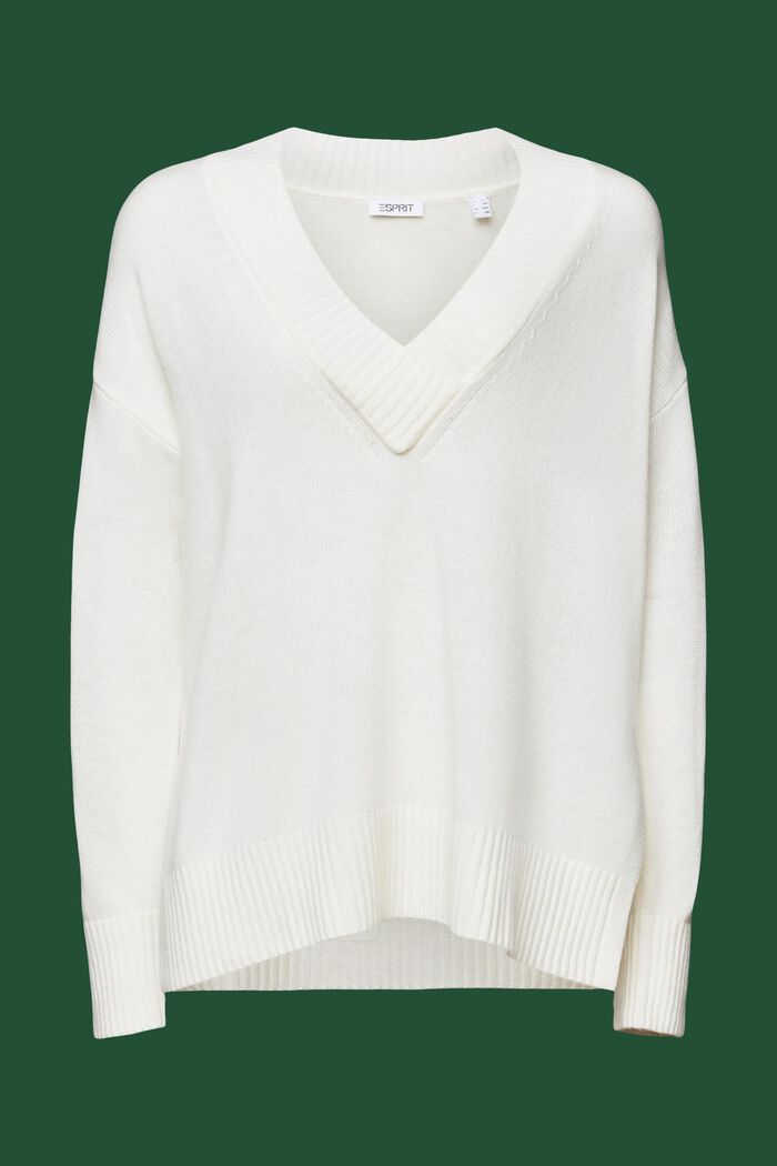 Pullover con scollo a V in misto lana e cashmere, ICE, detail image number 6