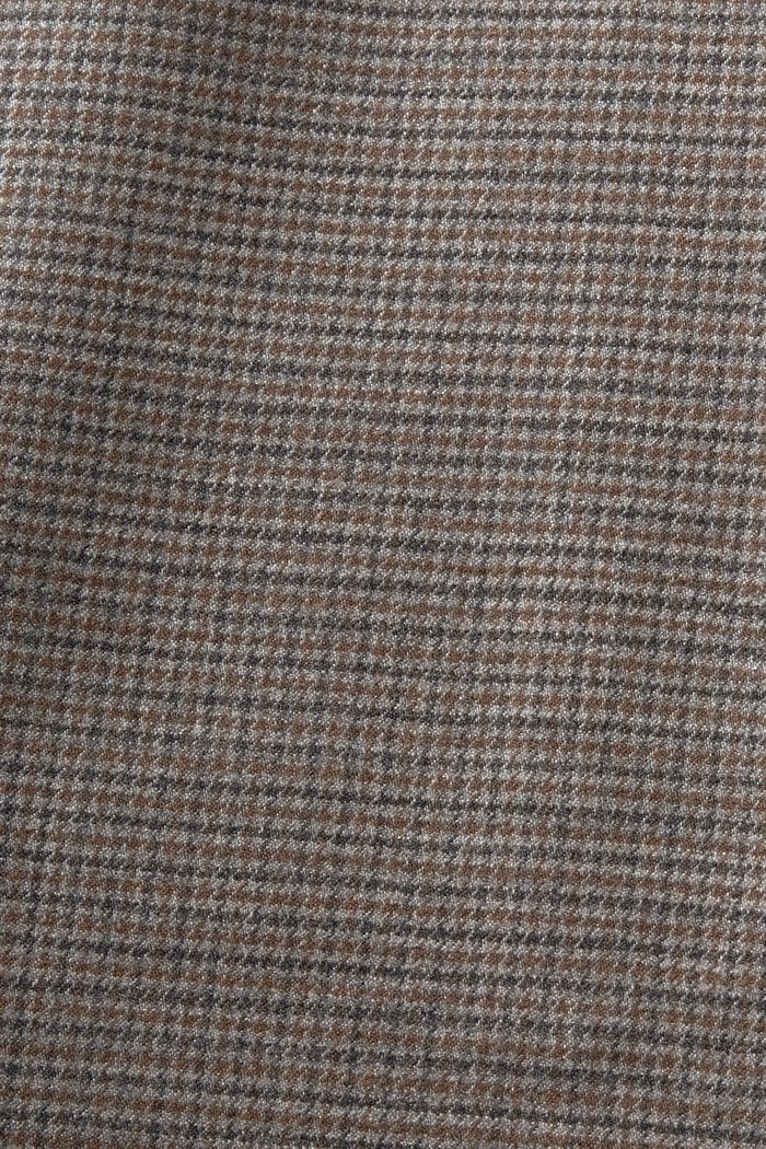 Blazer in lana con motivo a pied de poule, BROWN GREY, detail image number 5