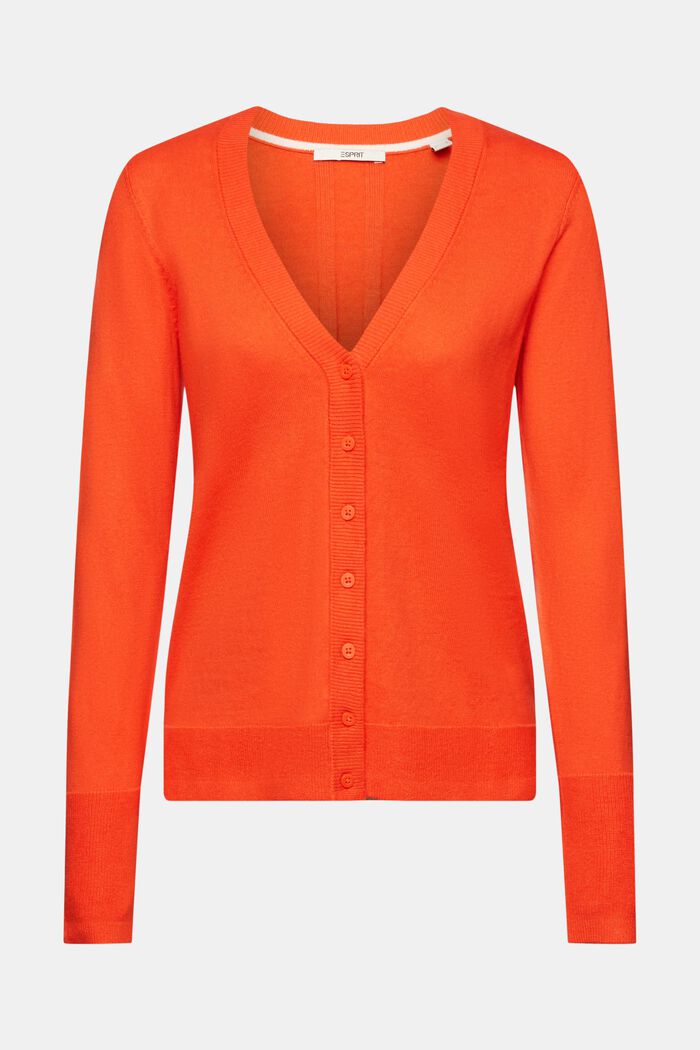 Cardigan con scollo a V, ORANGE RED, detail image number 5