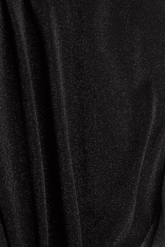 Maglia a manica lunga semitrasparente con glitter, BLACK, detail image number 4