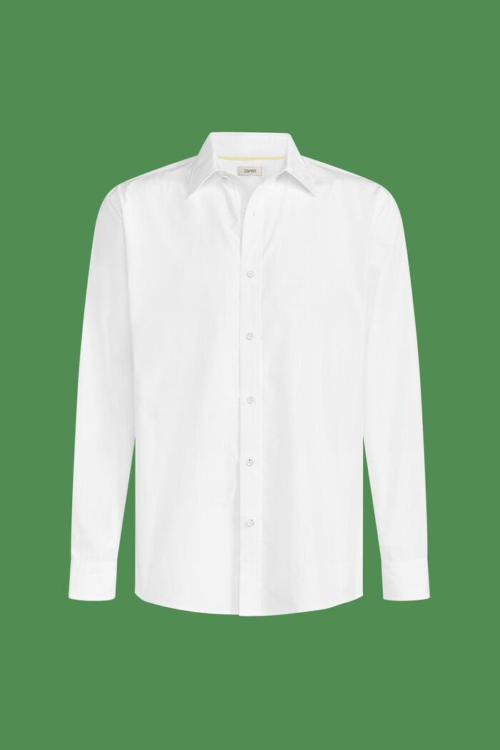 Camicia in popeline di cotone, WHITE, detail image number 5