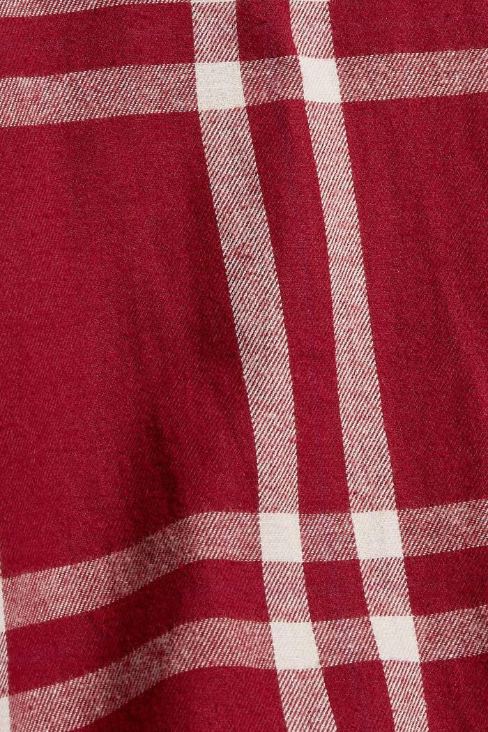 Camicia da notte a quadri in 100% cotone, CHERRY RED, detail image number 4