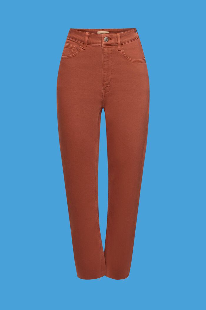 Pantaloni cropped con orlo con frange, RUST BROWN, detail image number 6