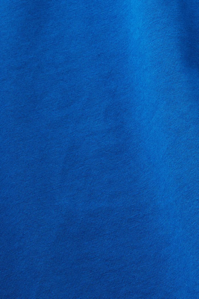 T-shirt in cotone a girocollo con logo, BRIGHT BLUE, detail image number 5