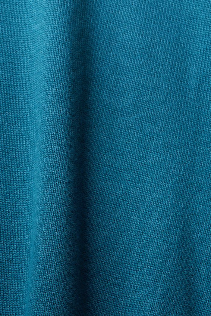 Pullover in maglia con scollo a V, DARK TURQUOISE, detail image number 5